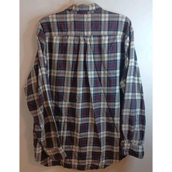 Gap Plaid Button Down Dress Shirt L Brown Country Farm Hayride Fall Scarecrows - Picture 6 of 8